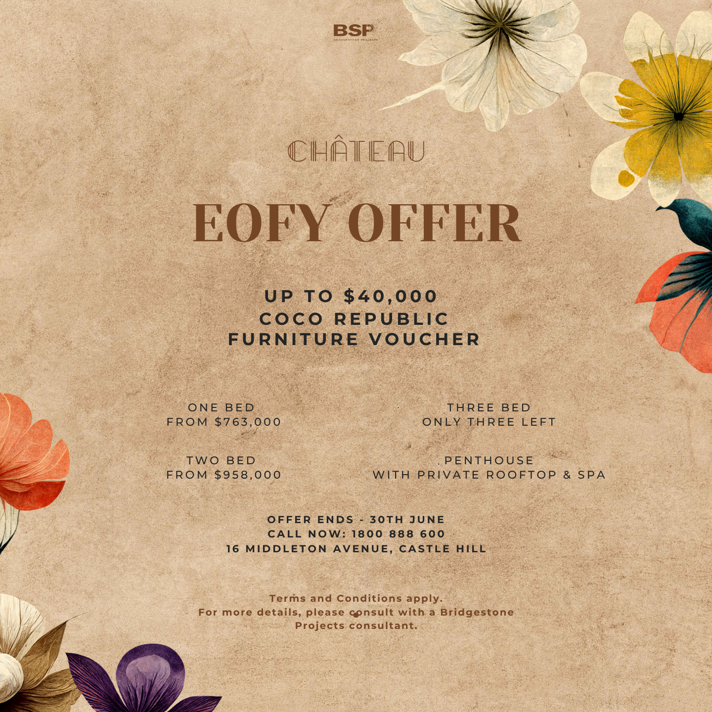 EOFY - Chateau promotion
